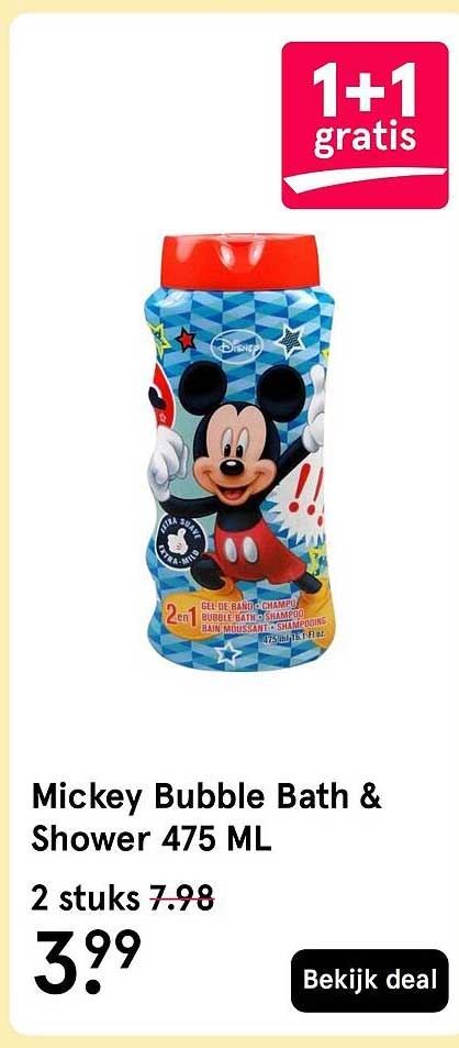 Mickey Bubble Bath & Shower 475 ML 1+1 gratis