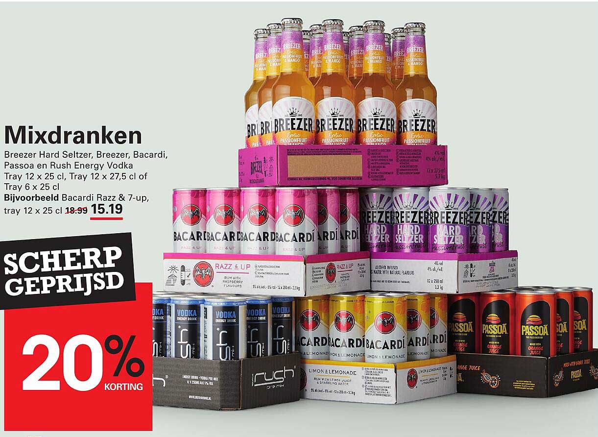 Mixdranken Scherp geprijsd 20% korting