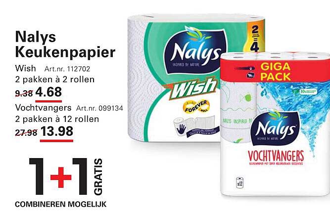 Nalys Keukenpapier 1+1 GRATIS COMBINEREN MOGELIJK