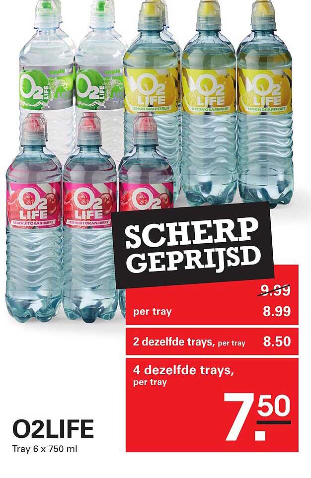 O2LIFE Tray 6 x 750 ml SCHERP GEPRIJSD