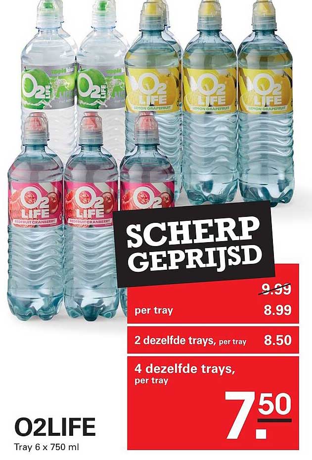 O2LIFE Tray 6 x 750 ml SCHERP GEPRIJSD