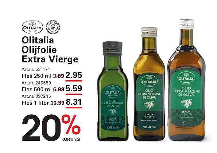 Olioitalia Olijfolie Extra Vierge 20% korting