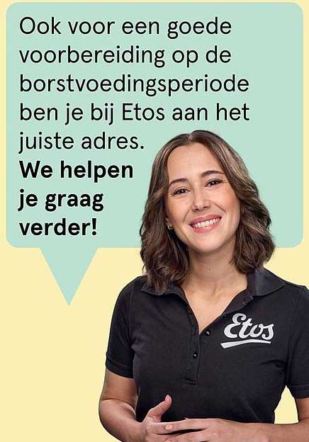 Ook voor een goede voorbereiding op de borstvoedingsperiode ben je bij Etos aan het juiste adres. We helpen je graag verder!