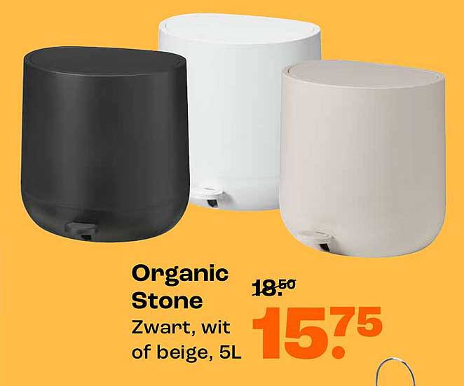 Organic Stone Zwart, wit of beige, 5L