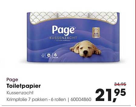 Page Toiletpapier Kussenzacht Krimpfolie 7 pakken - 6 rollen