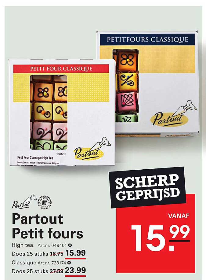 Partout Petit fours High tea
