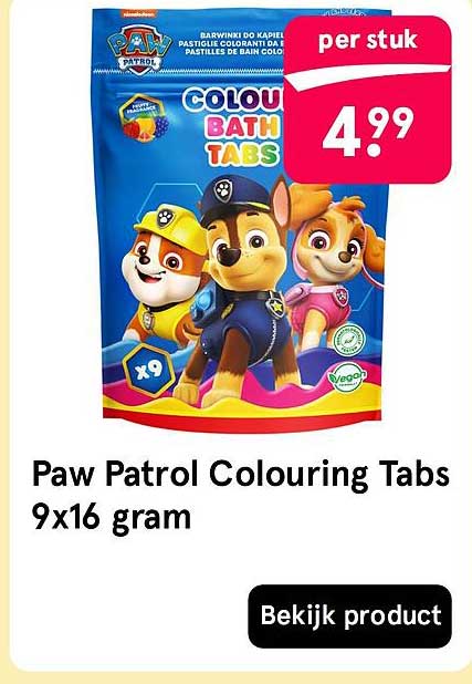 Paw Patrol Colouring Tabs 9x16 gram