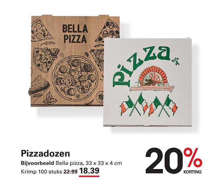 Pizzadozen Bijvoorbeeld Bella pizza, 33 x 33 x 4 cm 20% korting