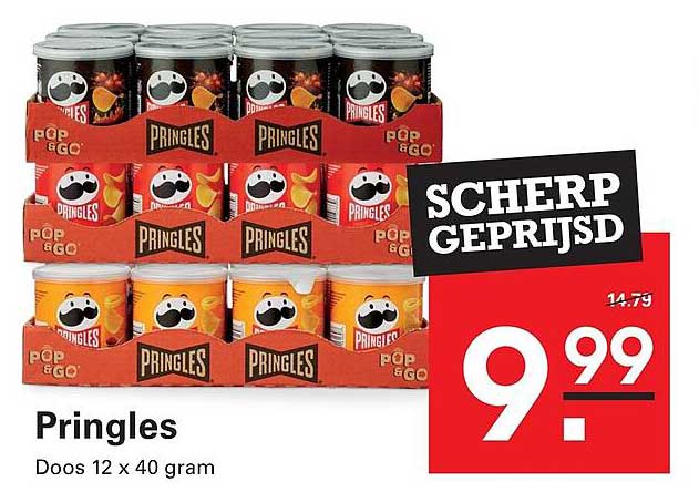 Pringles Doos 12 x 40 gram SCHERP GEPRIJSD