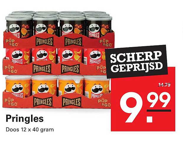 Pringles Doos 12 x 40 gram SCHERP GEPRIJSD