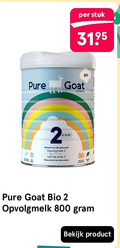 Pure Goat Bio 2 Opvolgmelk 800 gram