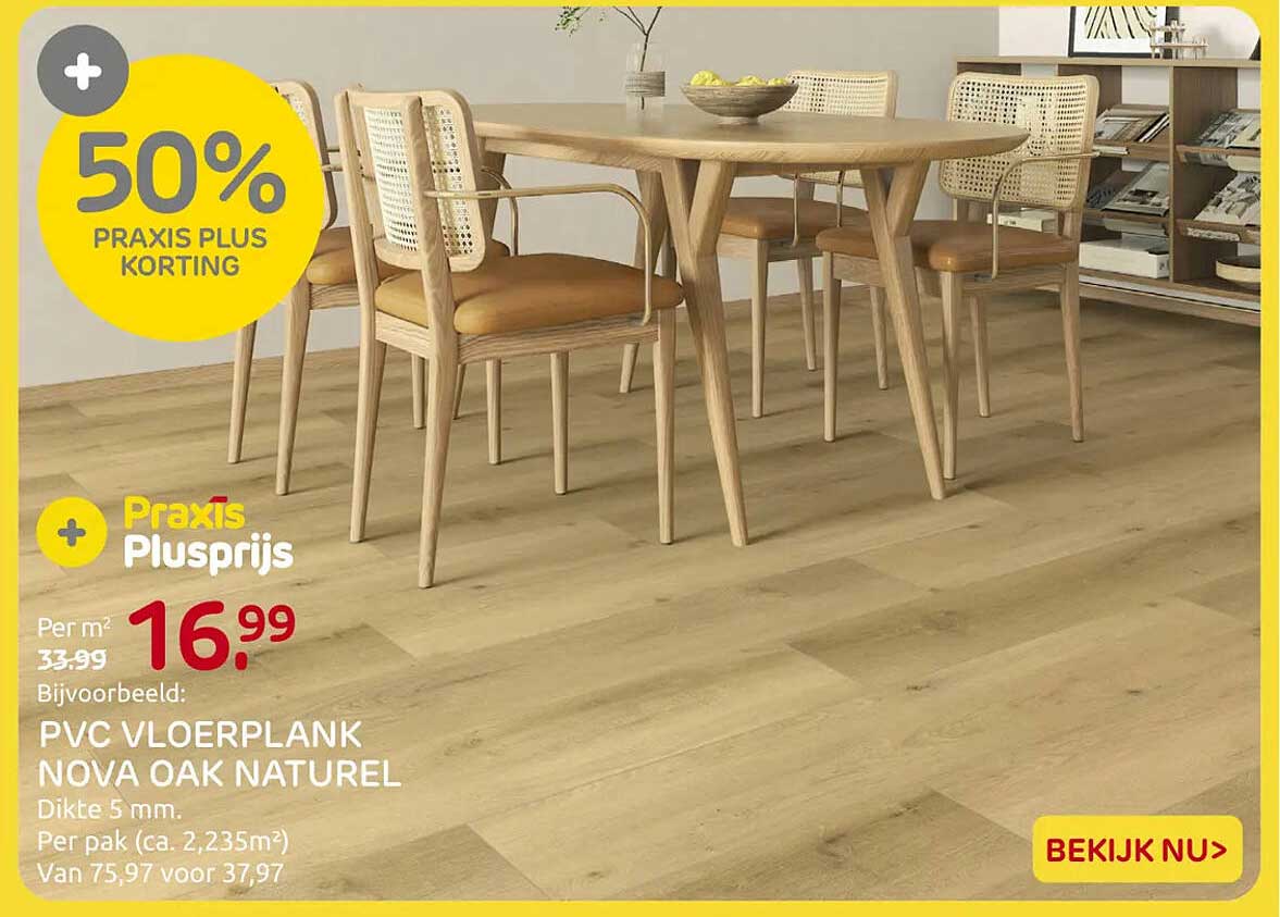 PVC VLOERPLANK NOVA OAK NATUREL