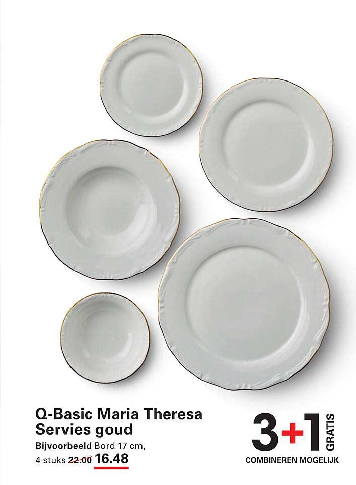 Q-Basic Maria Theresa Servies goud 3+1 GRATIS COMBINEREN MOGELIJK