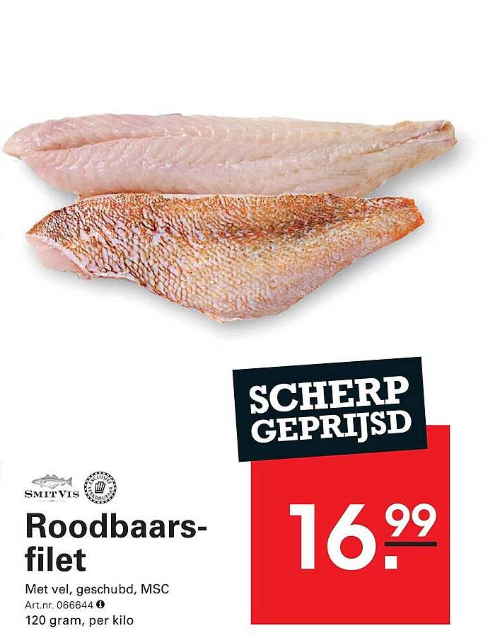 Roodbaars-filet SCHERP GEPRIJSD