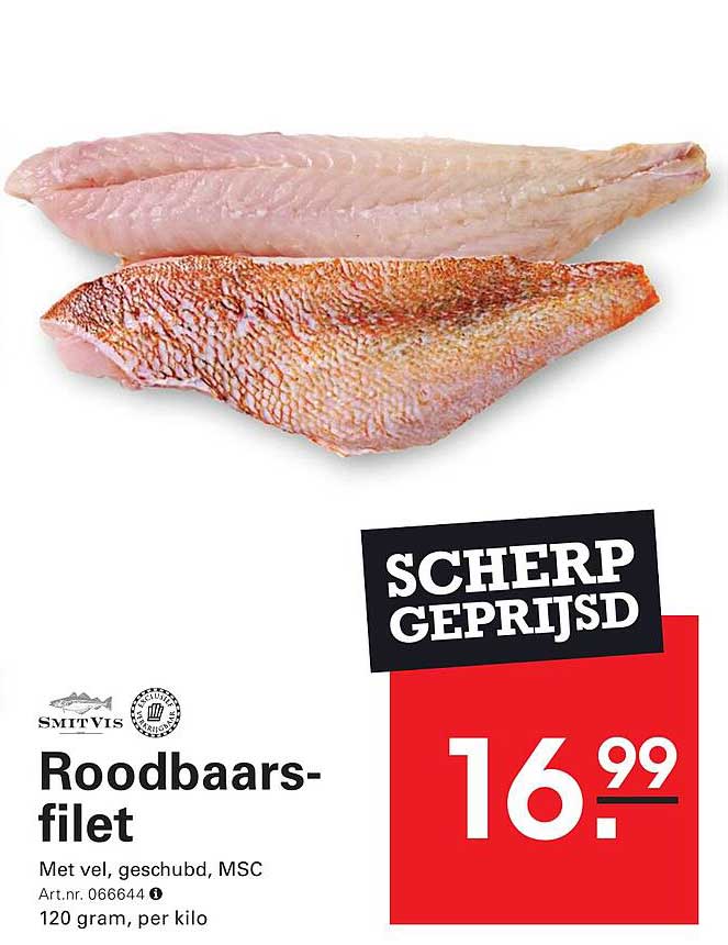 Roodbaars-filet SCHERP GEPRIJSD