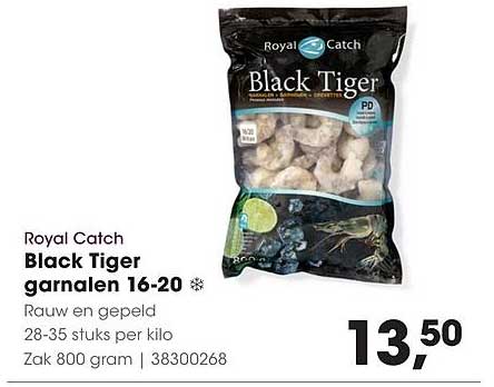 Royal Catch Black Tiger garnalen 16-20