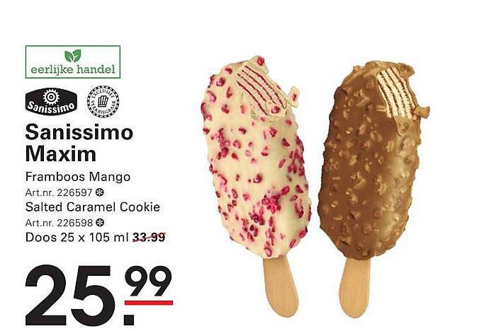 Sanissimo Maxim Framboos Mango / Salted Caramel Cookie