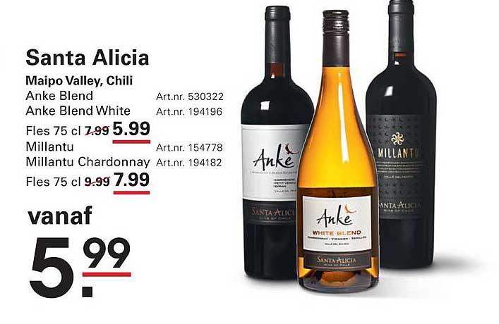 Santa Alicia Maipo Valley, Chili Anke Blend Anke Blend White Millantu Millantu Chardonnay vanaf