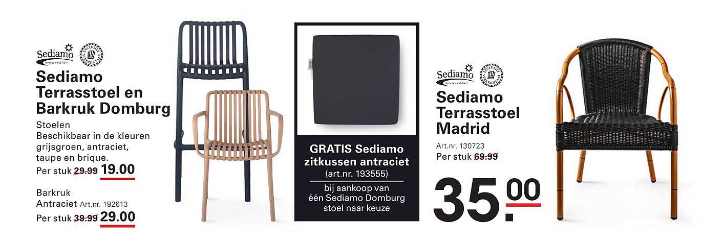 Sediamo Terrasstoel en Barkruk Domburg