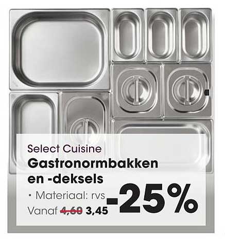 Select Cuisine Gastronormbakken en -deksels -25%