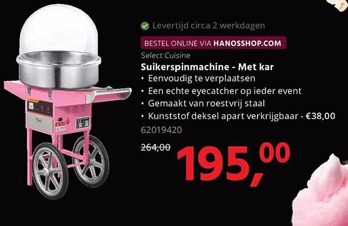 Select Cuisine Suikerspinmachine - Met kar