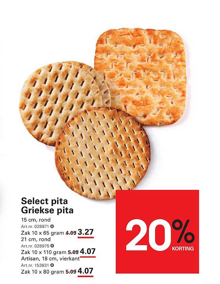 Select pita Griekse pita 20% korting