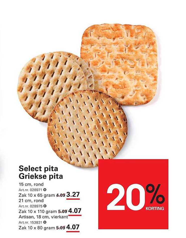Select pita Griekse pita 20% KORTING