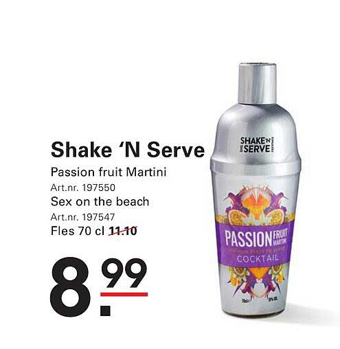 Shake ‘N Serve Passion fruit Martini Sex on the beach