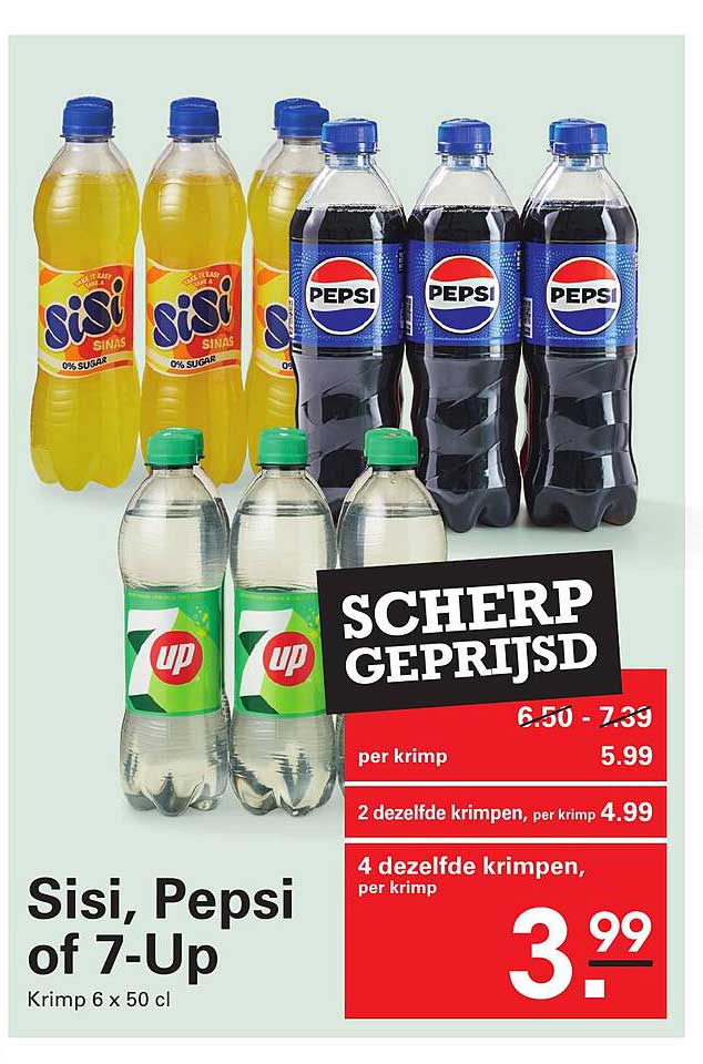 Sisi, Pepsi of 7-Up Krimp 6 x 50 cl