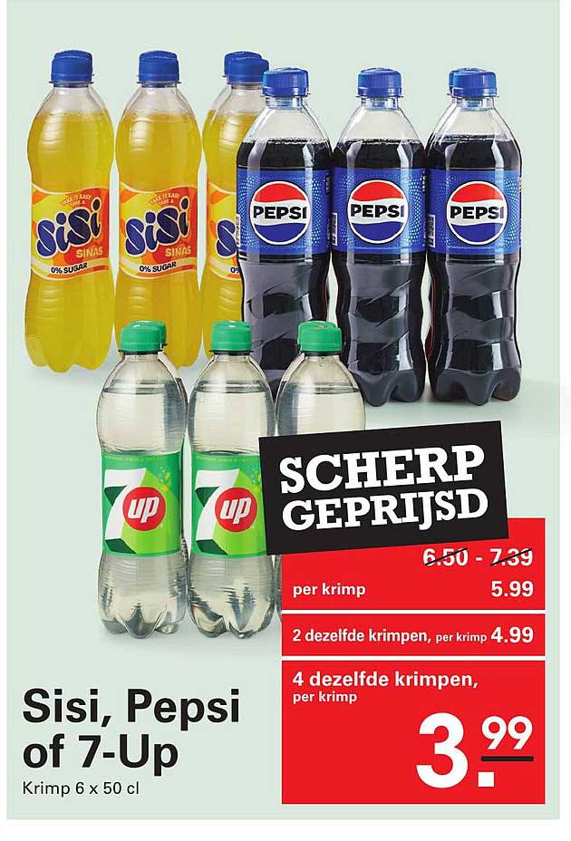 Sisi, Pepsi of 7-Up Krimp 6 x 50 cl
