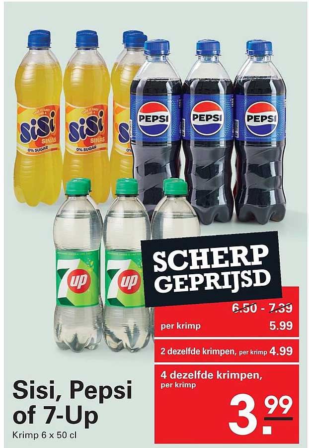 Sisi, Pepsi of 7-Up Krimp 6 x 50 cl