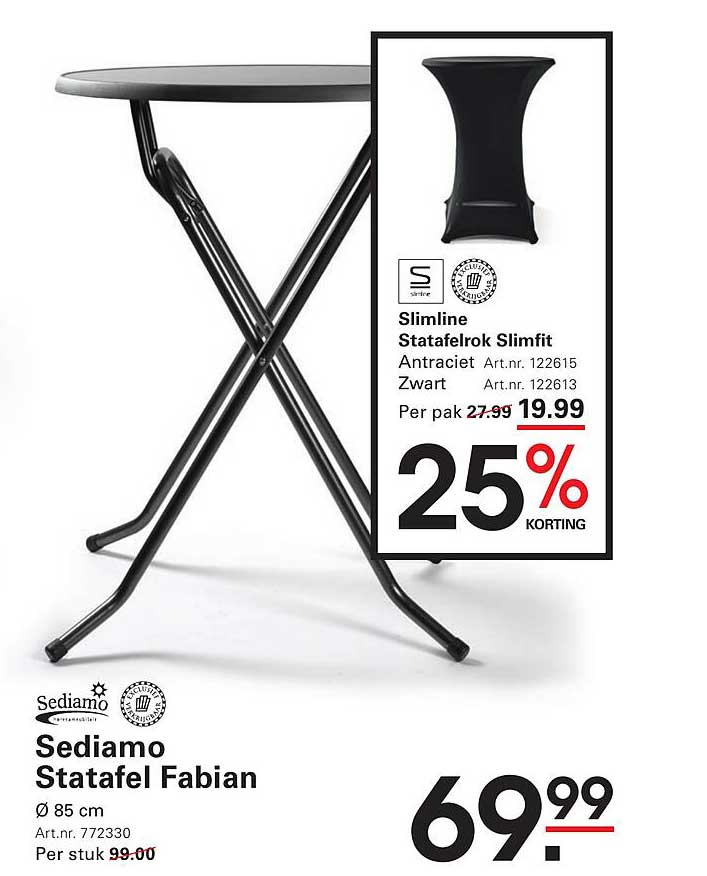 Slimline Statafelrok Slimfit Antraciet / Zwart 25% korting