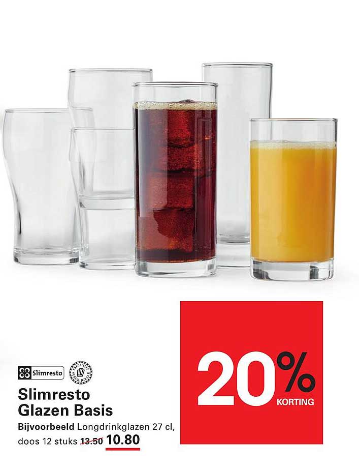 Slimresto Glazen Basis 20% korting
