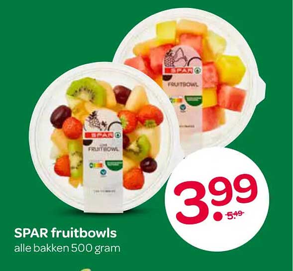 SPAR fruitbowls alle bakken 500 gram