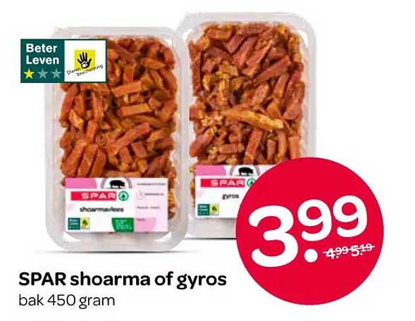 SPAR shoarma of gyros bak 450 gram