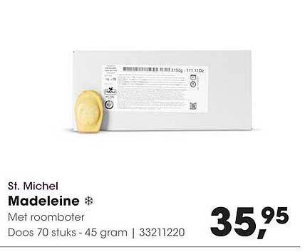 St. Michel Madeleine Met roomboter Doos 70 stuks - 45 gram | 33211220