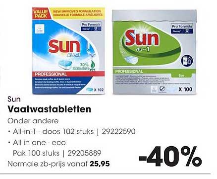 Sun Vaatwastabletten -40%