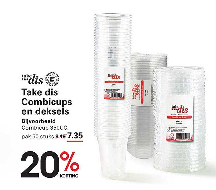 Take dis Combicups en deksels 20% KORTING