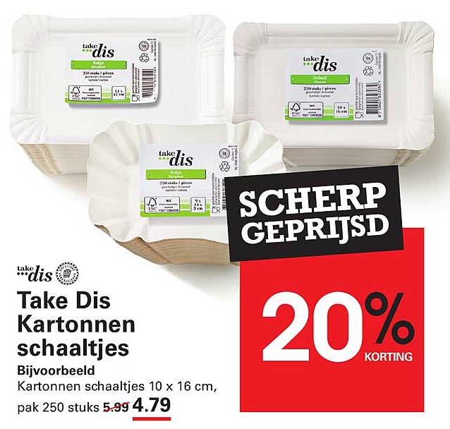 Take Dis Kartonnen schaaltjes