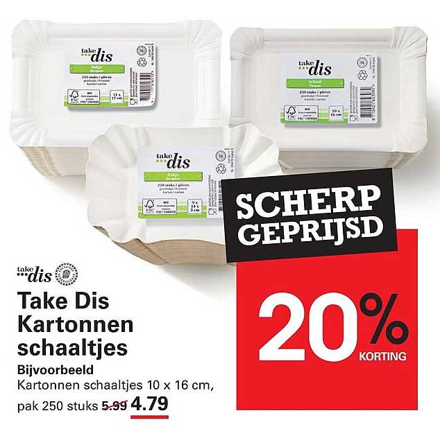 Take Dis Kartonnen schaaltjes