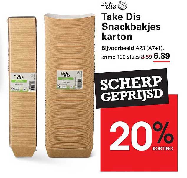 Take Dis Snackbakjes karton