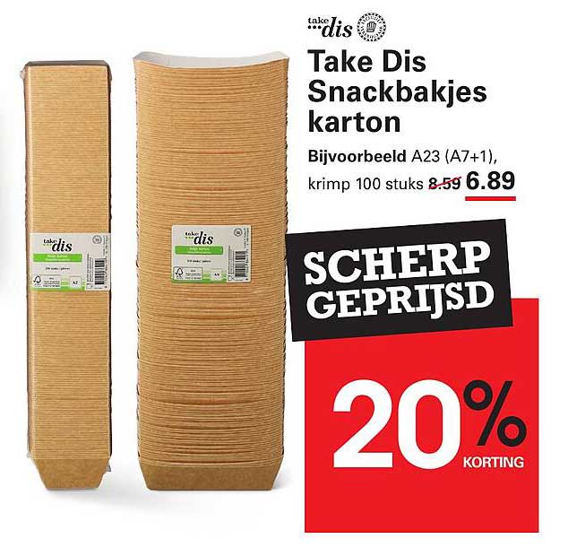Take Dis Snackbakjes karton