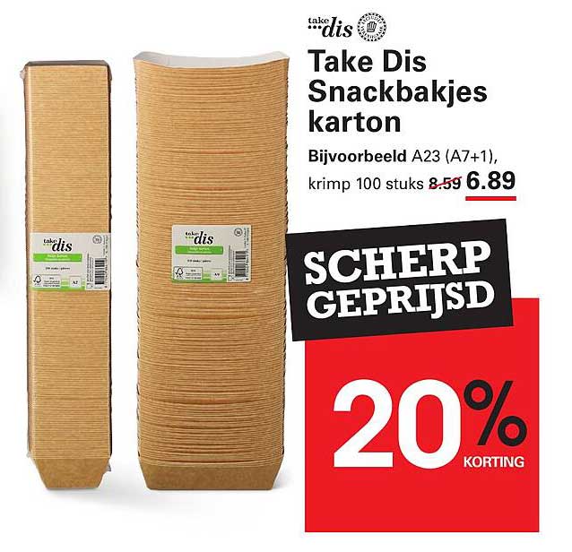 Take Dis Snackbakjes karton