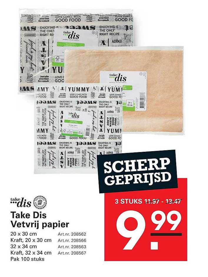 Take Dis Vetvrij papier
