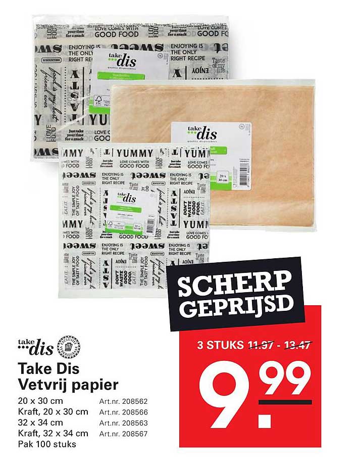 Take Dis Vetvrij papier