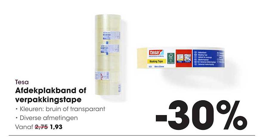 Tesa Afdékplakband of verpakkingstape -30%