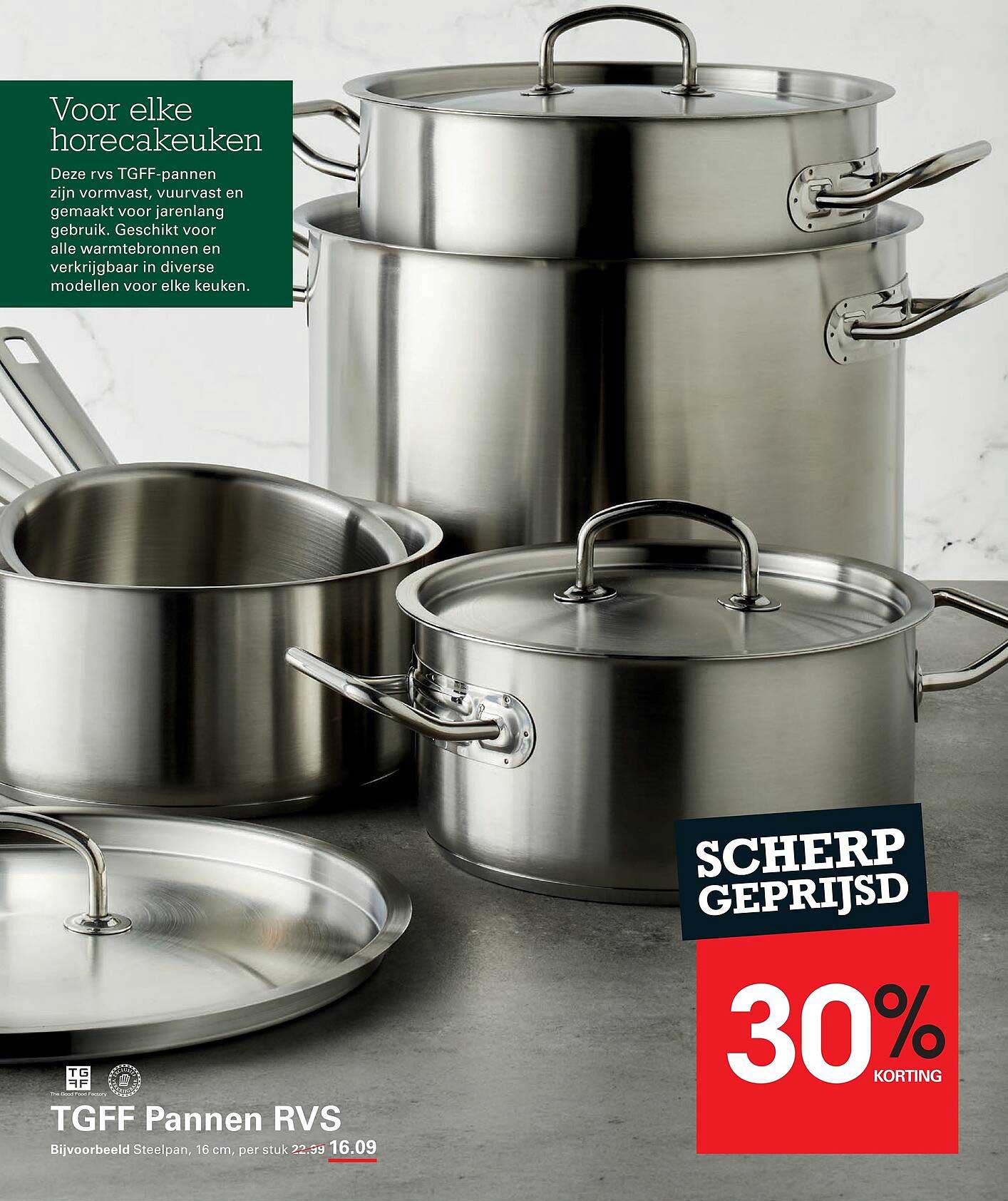 TGFF Pannen RVS 30% korting