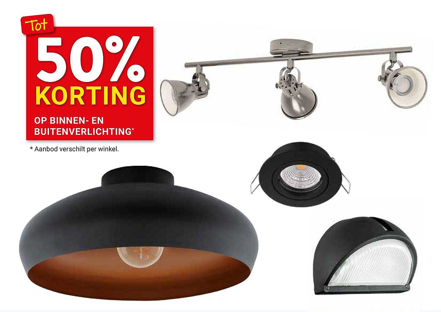 Tot 50% korting op binnen- en buitenverlichting*