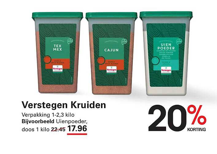 Verstegen Kruiden 20% korting