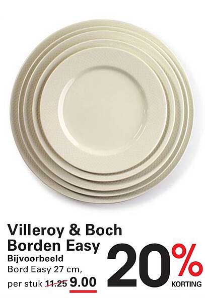 Villeroy & Boch Borden Easy Bijvoorbeeld Bord Easy 27 cm, per stuk 20% KORTING